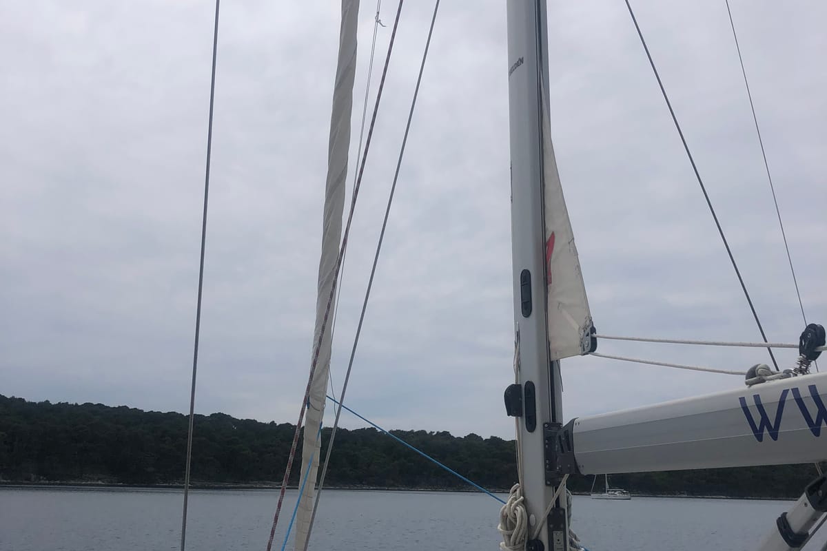 Airtime 3, a Elan Impression 45.1 sailboat at Mali Lošinj, Croatia