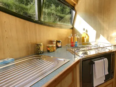 Galley of Caprice - Comfort 56, a Cygnet Caprice motorboat at Castelnaudary, France
