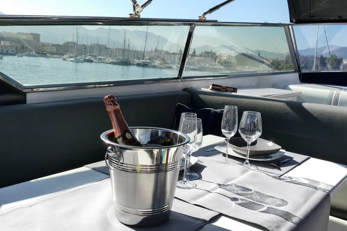Deck of Maeva Star, a Leopard 23 yacht at Milazzo, Italy