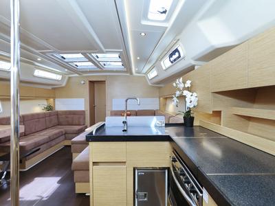 Galley of Apollo, a Hanse Yachts Hanse 458 sailboat at Grad Biograd na Moru, Croatia