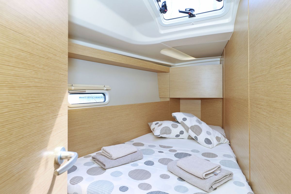 Cabin on Apollo, a Hanse Yachts Hanse 458 sailboat at Grad Biograd na Moru, Croatia