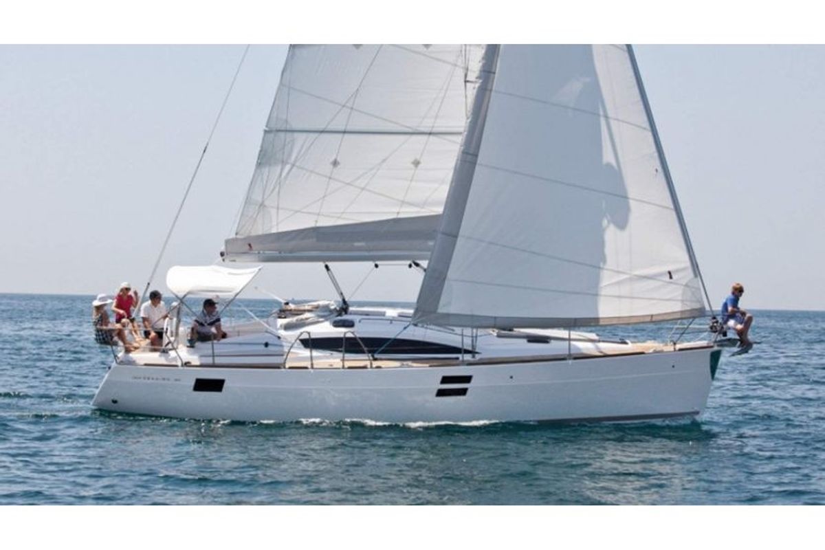 Exterior view of Shamal, a Elan Impression 40 sailboat at Grad Biograd na Moru, Croatia