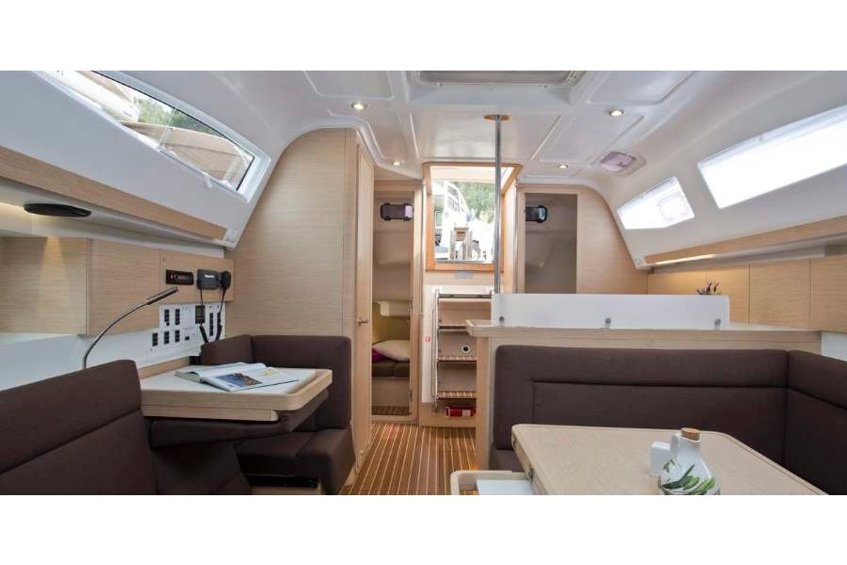 Salon of Shamal, a Elan Impression 40 sailboat at Grad Biograd na Moru, Croatia