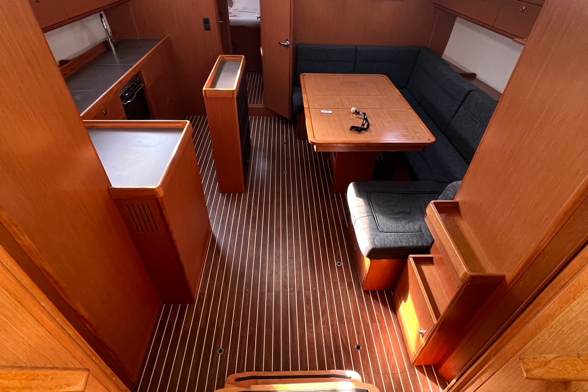 Galley of Volantis 9, a Bavaria Cruiser 46 sailboat at Kos, Greece