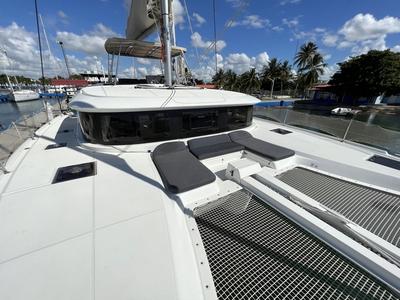 Deck of Sol Griso, a Lagoon 46 catamaran at Cienfuegos, Cuba