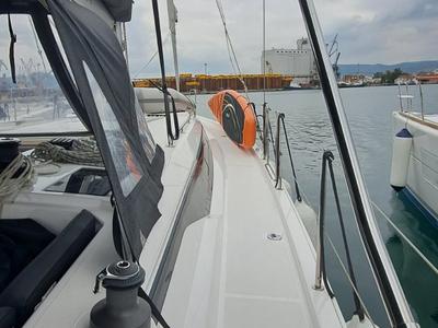 Deck of Nirvana, a Bavaria C42 sailboat at Volos Municipality, Greece
