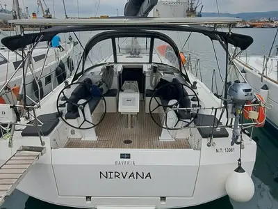Cockpit of Nirvana, a Bavaria C42 sailboat at Volos Municipality, Greece