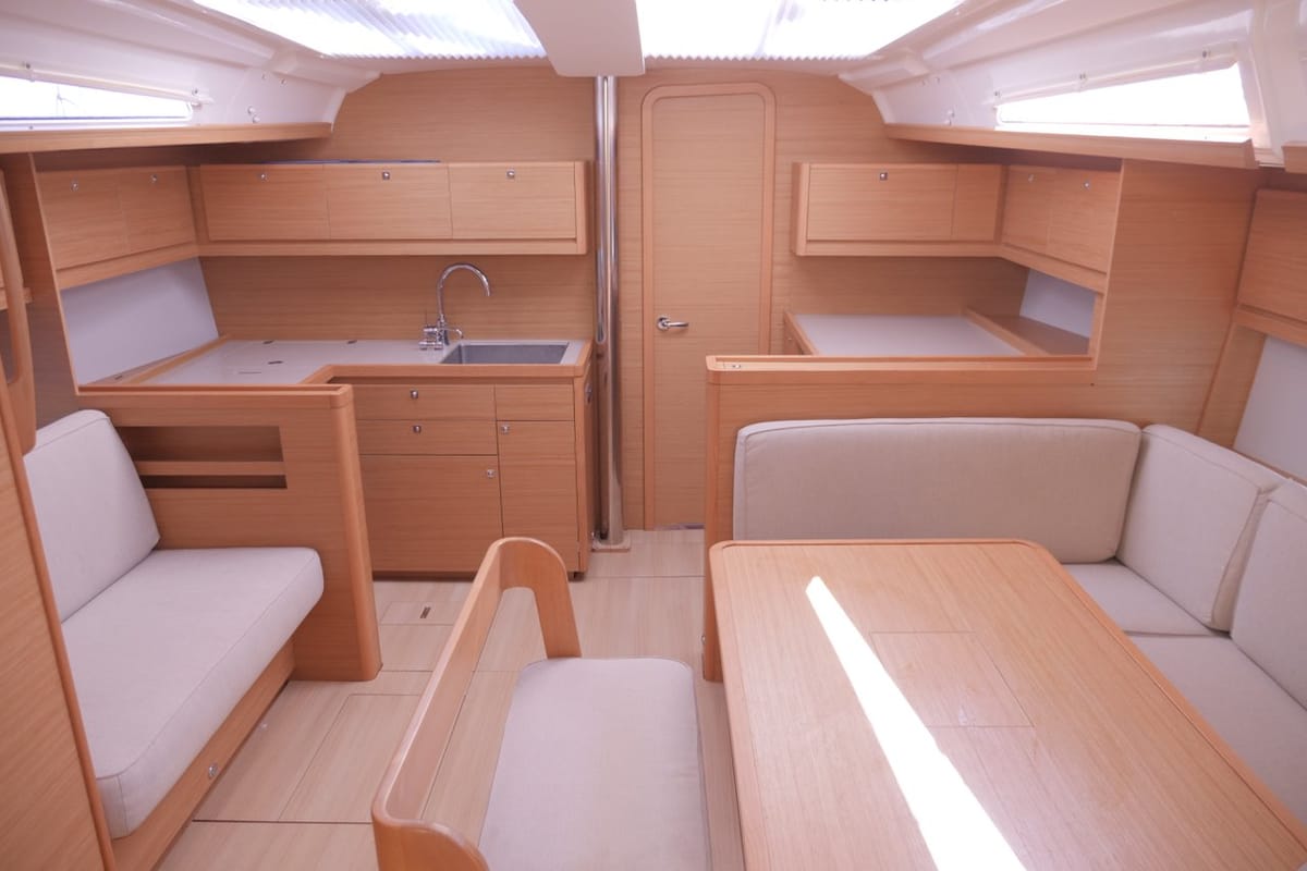 Galley of Bloody Mary, a Dufour 430 sailboat at Milazzo, Italy