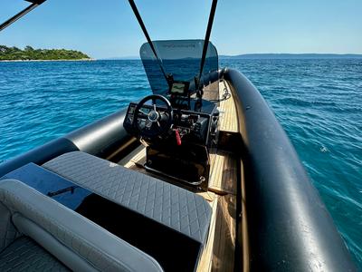 Cockpit of Lux, a Lolivul 9 motorboat at Grad Trogir, Croatia