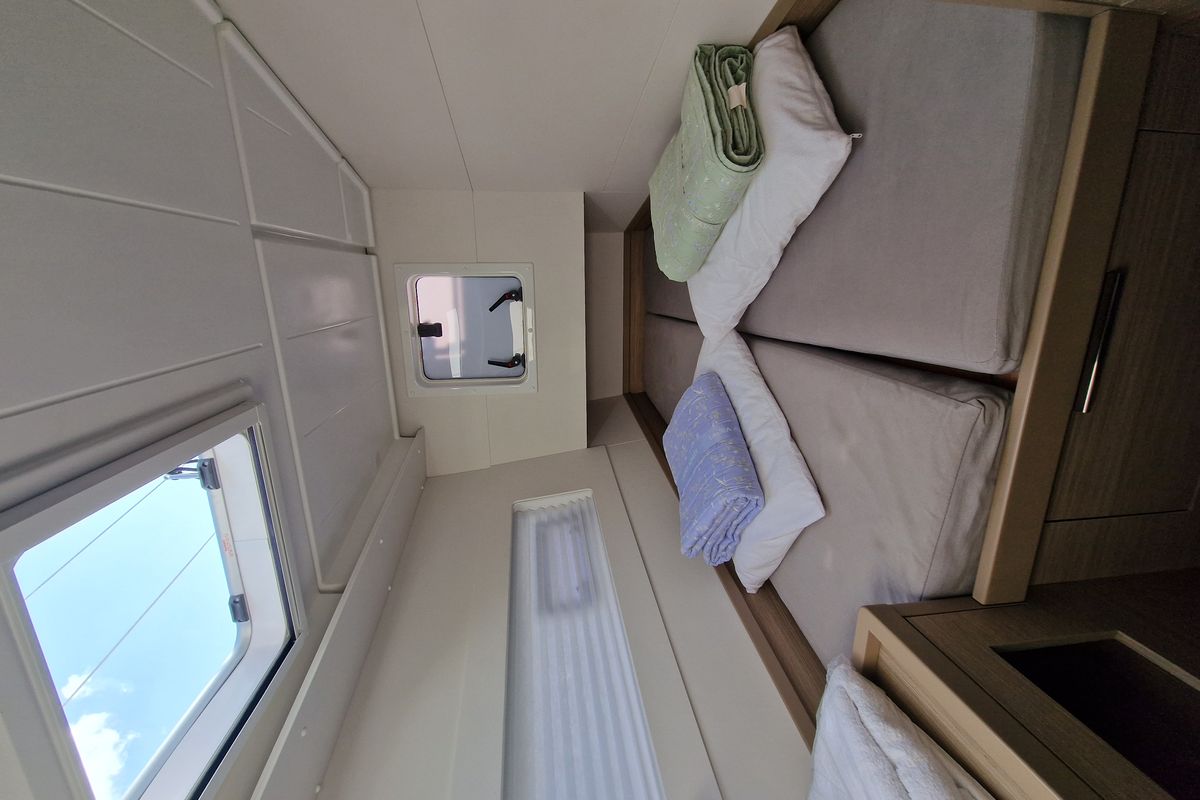 Cabin on Ioli II, a Lagoon 40 catamaran at Athens, Greece