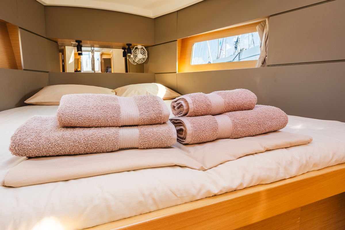 Cabin on Elisa, a Beneteau Oceanis 38.1 sailboat at Municipal Unit of Lefkada, Greece