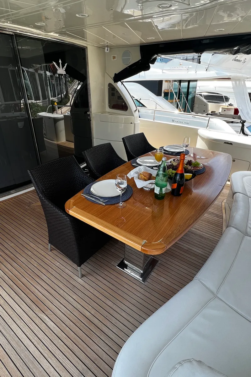 Deck of Quo Vadis, a Dominator 680 yacht at Grad Šibenik, Croatia