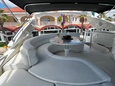 Deck of Quo Vadis, a Dominator 680 yacht at Grad Šibenik, Croatia