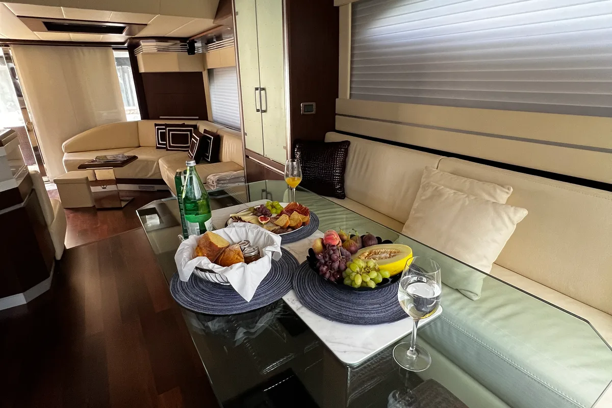 Salon of Quo Vadis, a Dominator 680 yacht at Grad Šibenik, Croatia