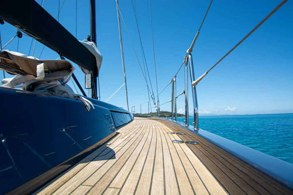 Deck of Kind Of Blue, a Hanse Yachts Hanse 575 sailboat at Olbia, Italy