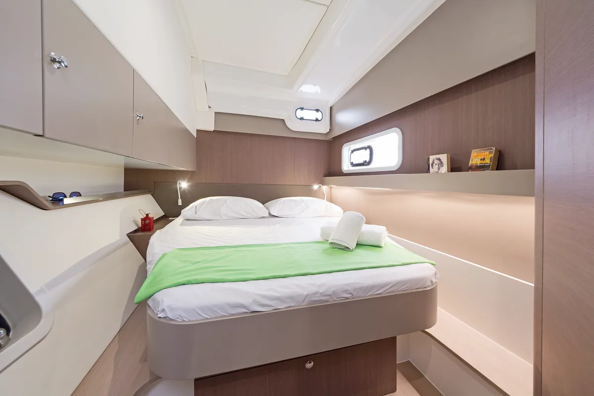 Cabin on Phoenix, a Bali Catspace catamaran at Municipal Unit of Lefkada, Greece