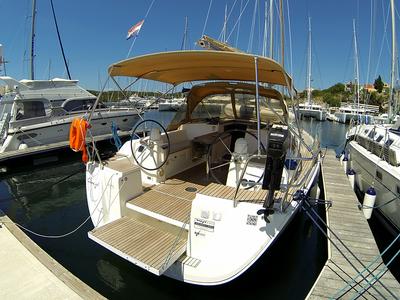 Deck of China Girl, a Dufour 375 GL sailboat at Grad Šibenik, Croatia