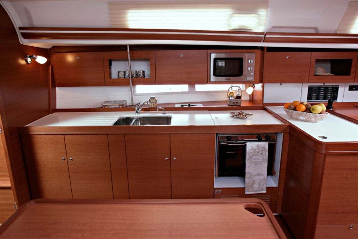 Galley of China Girl, a Dufour 375 GL sailboat at Grad Šibenik, Croatia