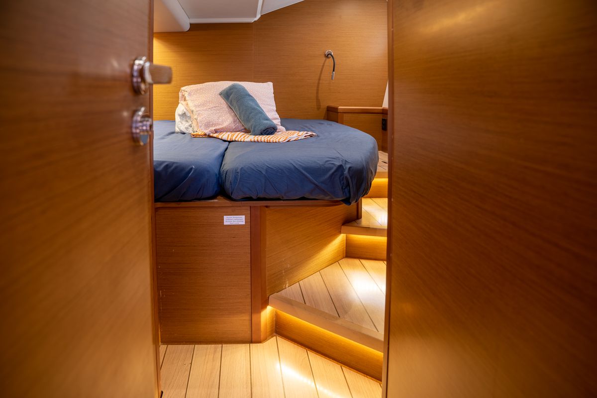 Cabin on Joulukka, a Jeanneau 54 sailboat at Elephant Butte Estates, United States
