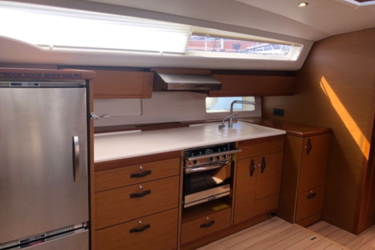 Galley of Joulukka, a Jeanneau 54 sailboat at Elephant Butte Estates, United States