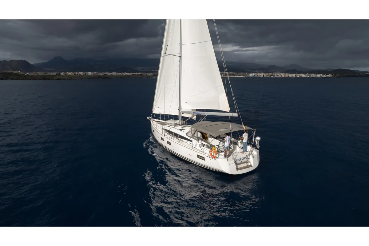 Exterior view of Joulukka, a Jeanneau 54 sailboat at Elephant Butte Estates, United States