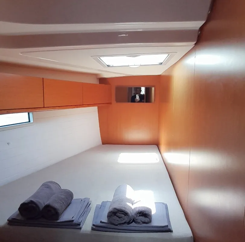 Cabin on Fantasia, a Bavaria Cruiser 51 sailboat at Municipal Unit of Rhodes, Greece