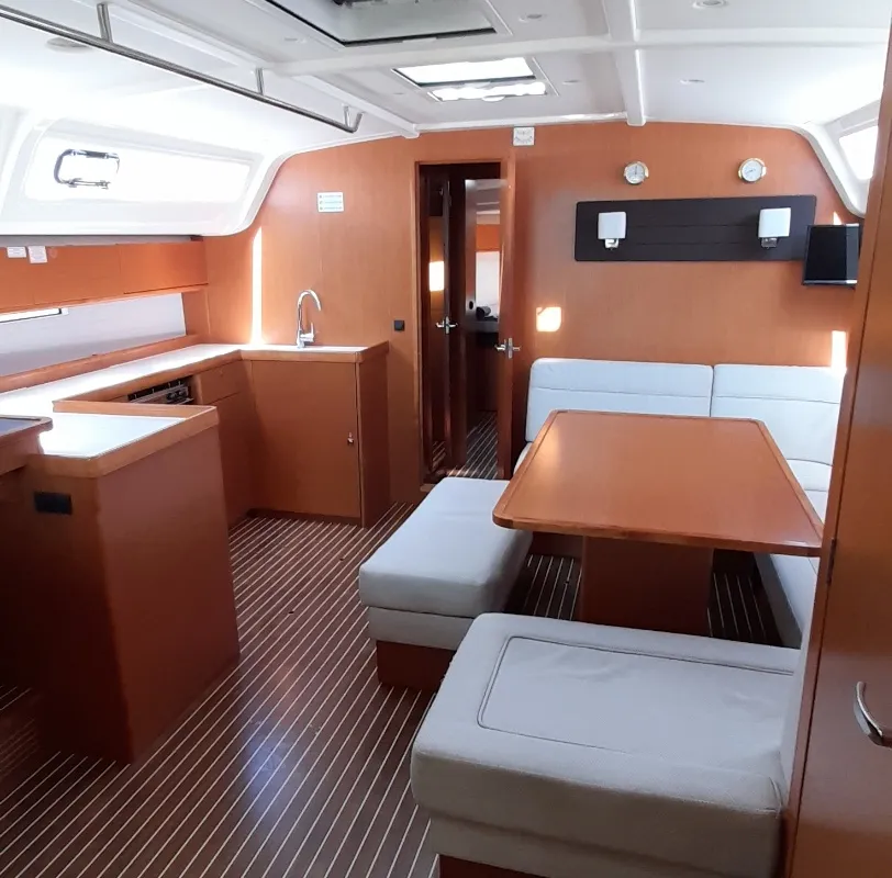 Salon of Fantasia, a Bavaria Cruiser 51 sailboat at Municipal Unit of Rhodes, Greece