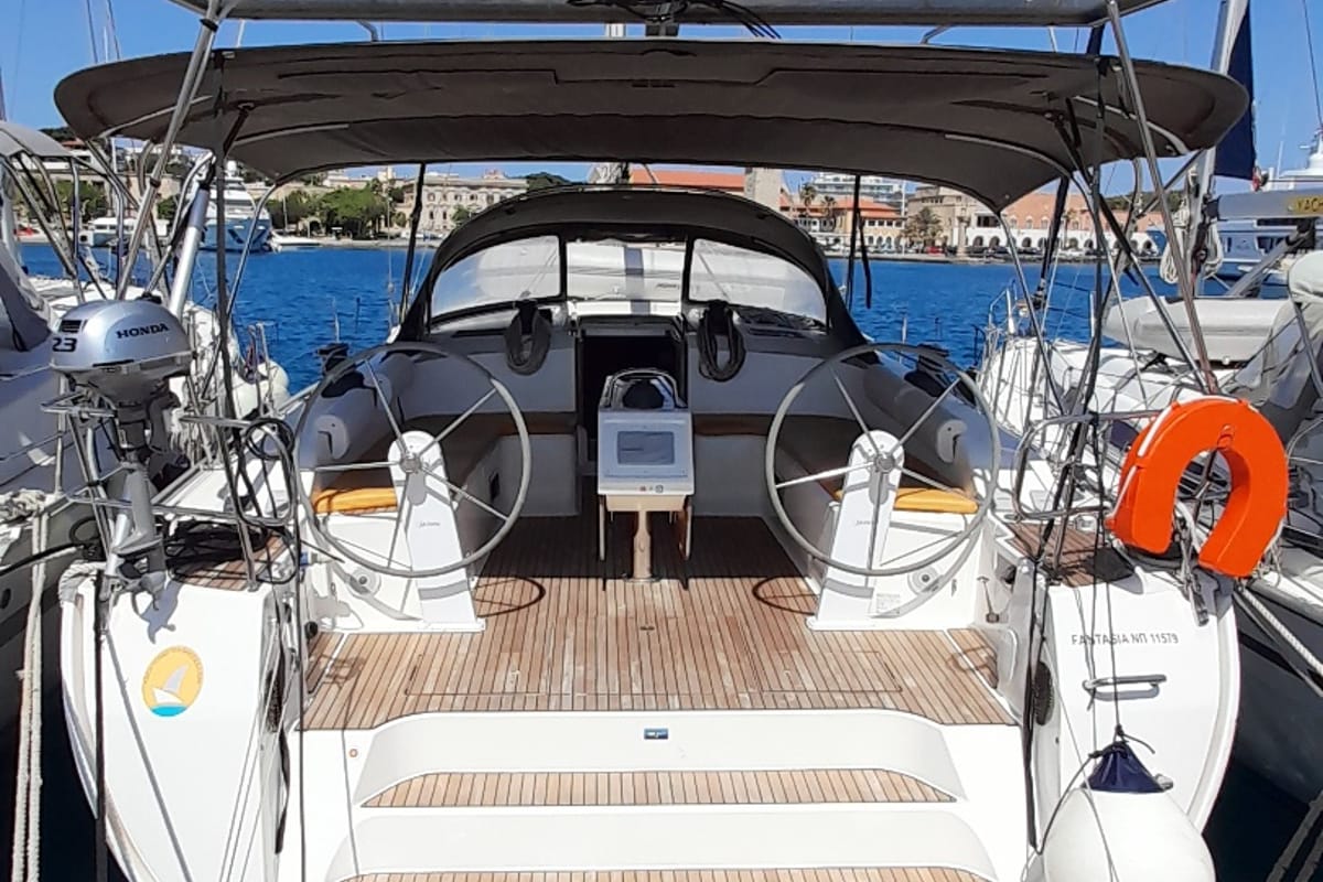 Fantasia, a Bavaria Cruiser 51 sailboat at Municipal Unit of Rhodes, Greece