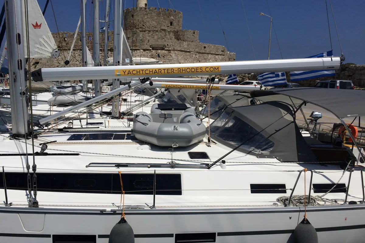 Fantasia, a Bavaria Cruiser 51 sailboat at Municipal Unit of Rhodes, Greece