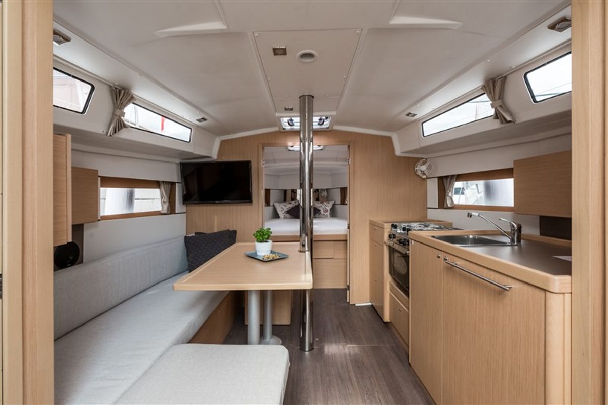 Salon of Cvita, a Beneteau Oceanis 38.1 sailboat at Split, Croatia