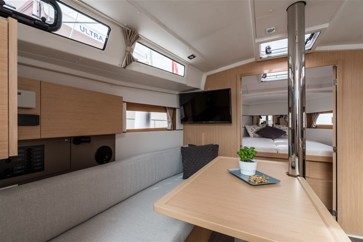 Salon of Cvita, a Beneteau Oceanis 38.1 sailboat at Split, Croatia