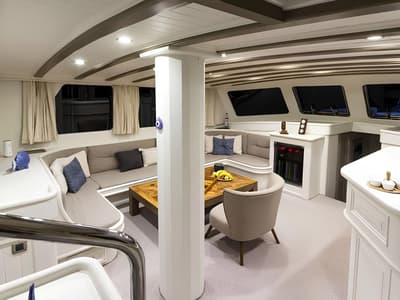 Salon of The Blue Sea, a Custom Made The Blue Sea yacht at Fethiye, Turkey