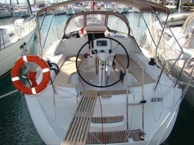 Cockpit of Nena, a Jeanneau Sun Odyssey 33i sailboat at Općina Sukošan, Croatia