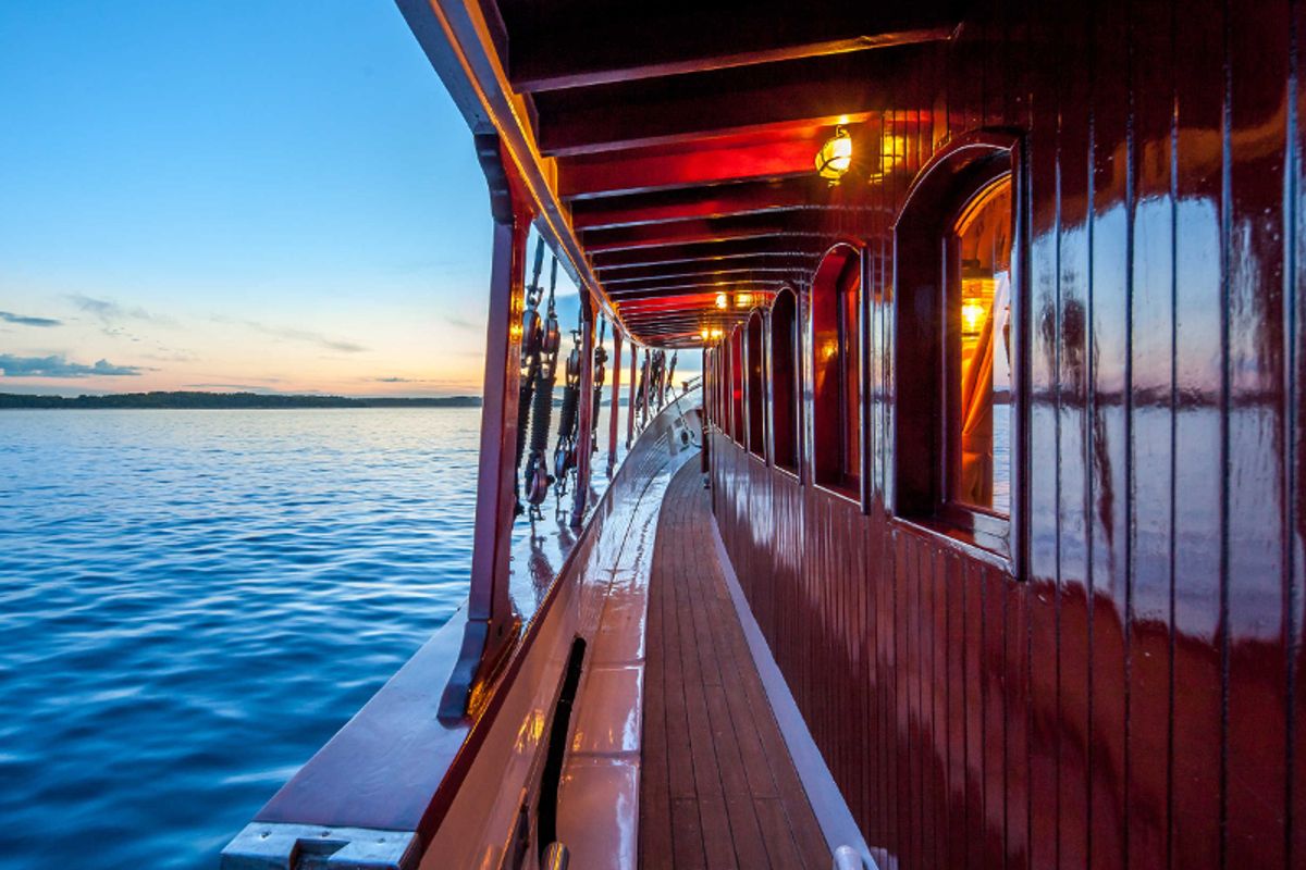 Deck of Romanca, a Gulet Gulet gulet at Stobreč, Croatia