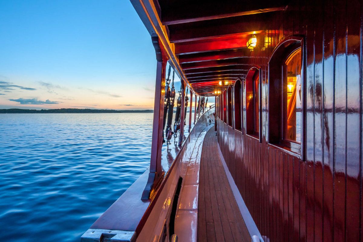 Deck of Romanca, a Gulet Gulet gulet at Stobreč, Croatia