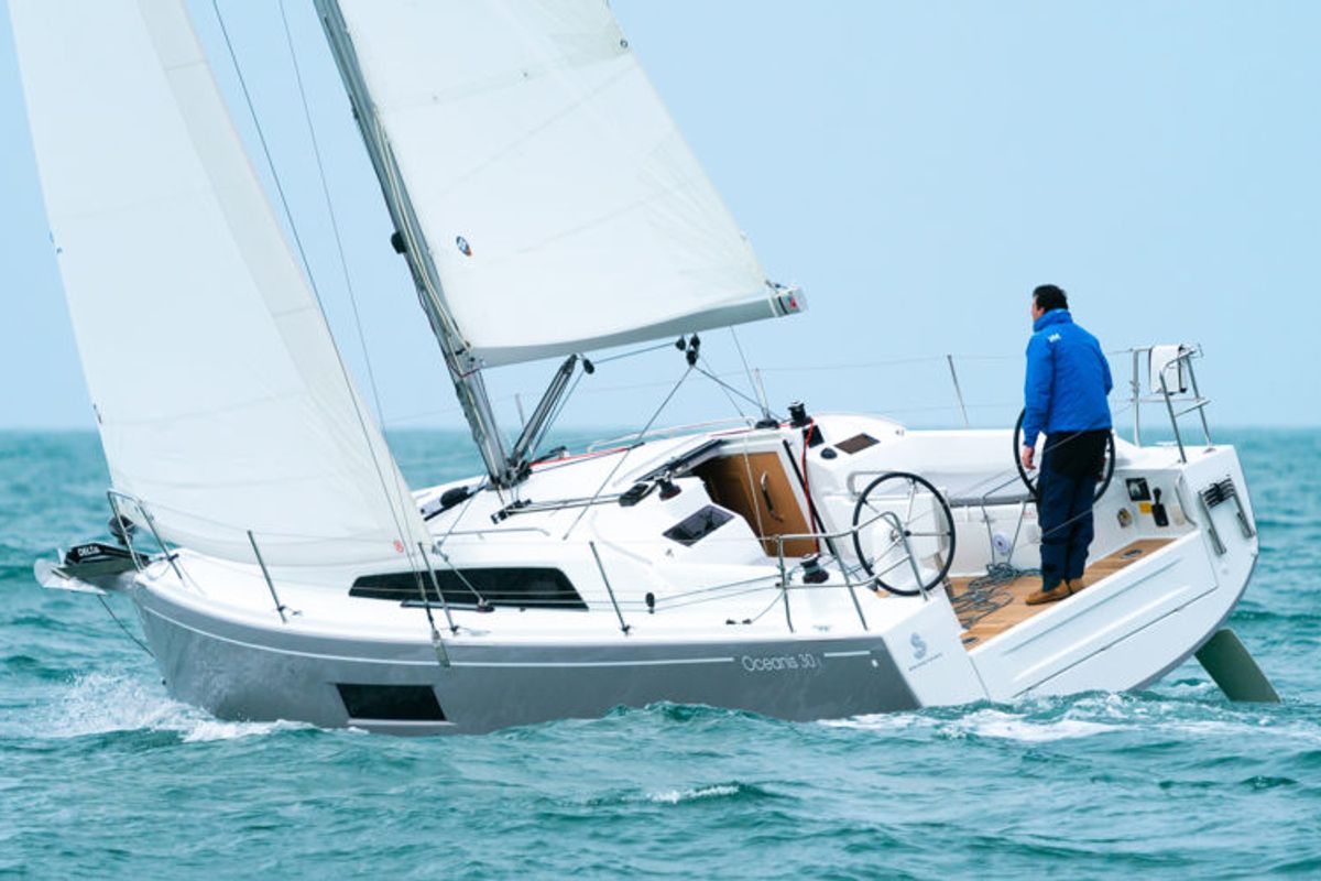 Exterior view of Amal, a Beneteau Oceanis 30.1 sailboat at Procida, Italy