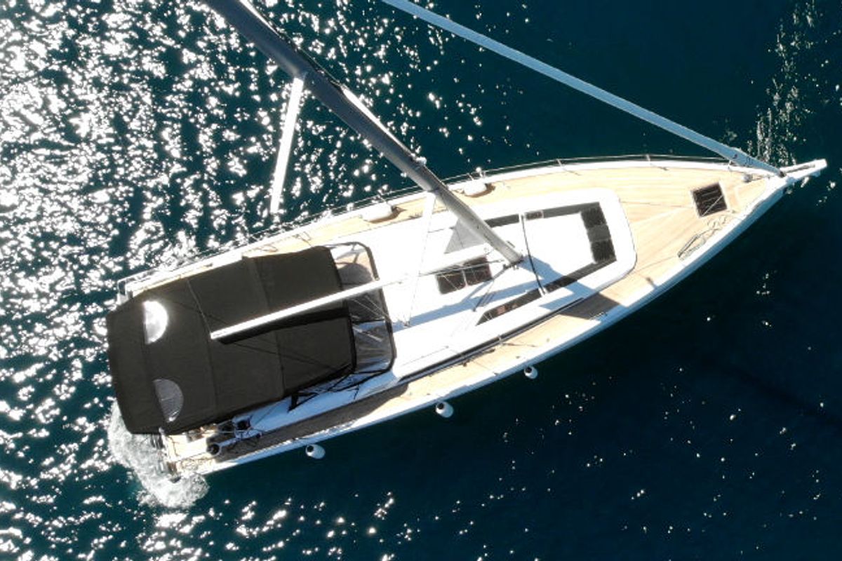 Exterior view of Cloudy Bay, a Beneteau Oceanis 51.1 sailboat at Općina Rogoznica, Croatia