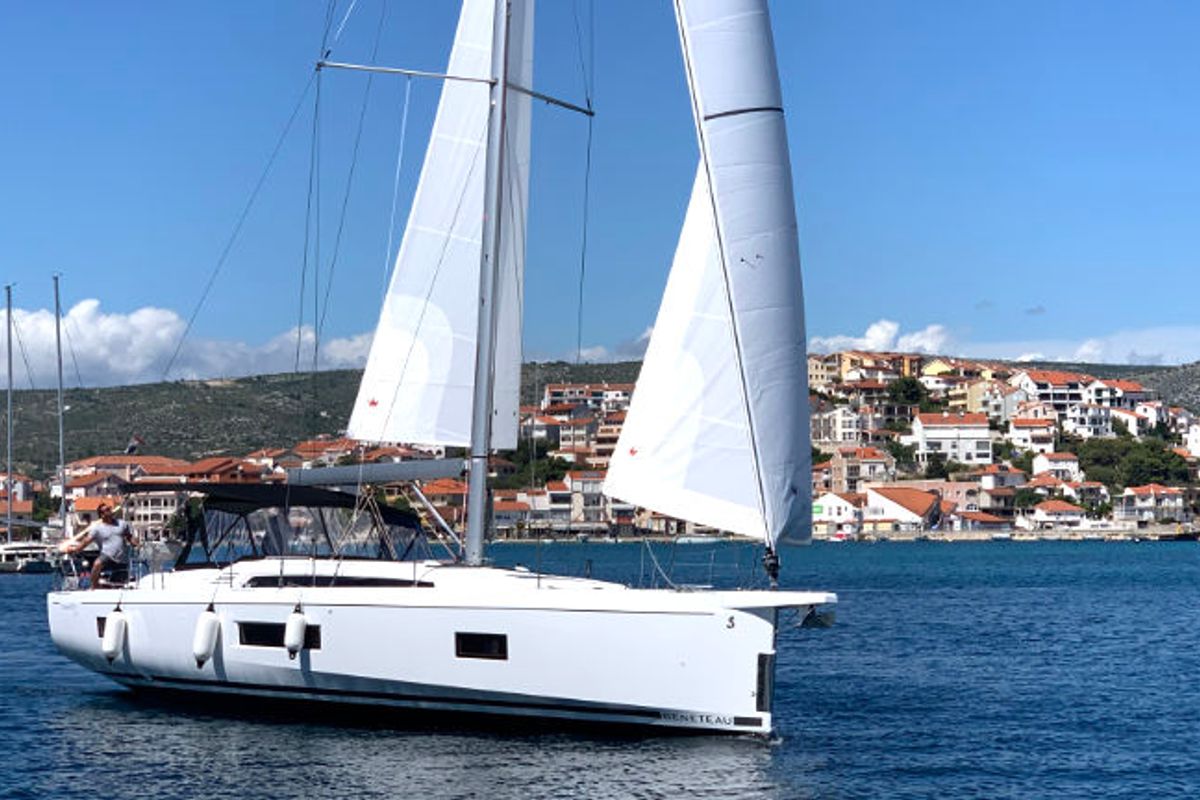 Exterior view of Cloudy Bay, a Beneteau Oceanis 51.1 sailboat at Općina Rogoznica, Croatia