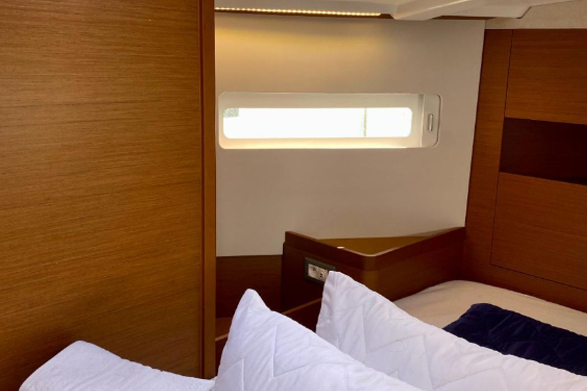 Cabin on Baghera, a Jeanneau Sun Odyssey 410 sailboat at Municipal Unit of Lefkada, Greece