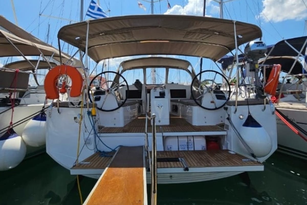 Baghera, a Jeanneau Sun Odyssey 410 sailboat at Municipal Unit of Lefkada, Greece