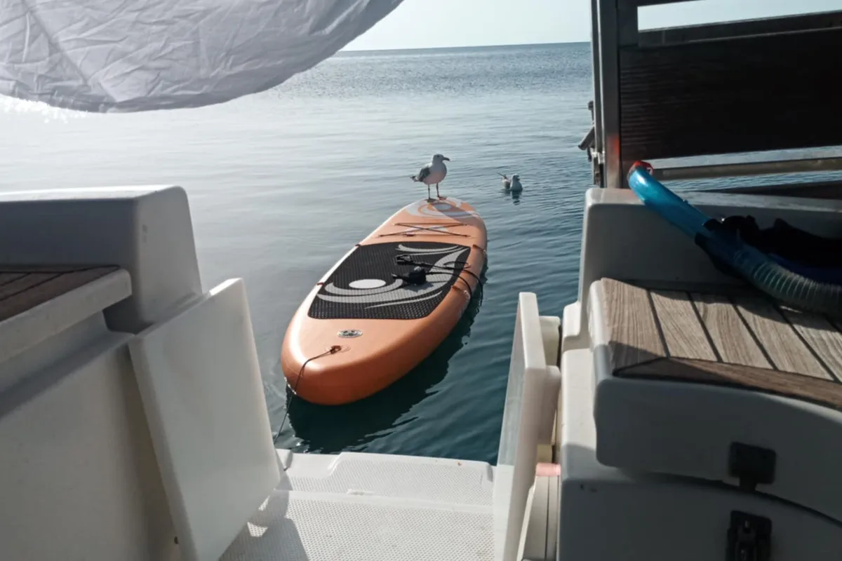 Deck of Nine Muses, a Hanse Yachts Hanse 342 sailboat at Sithonia Municipal Unit, Greece