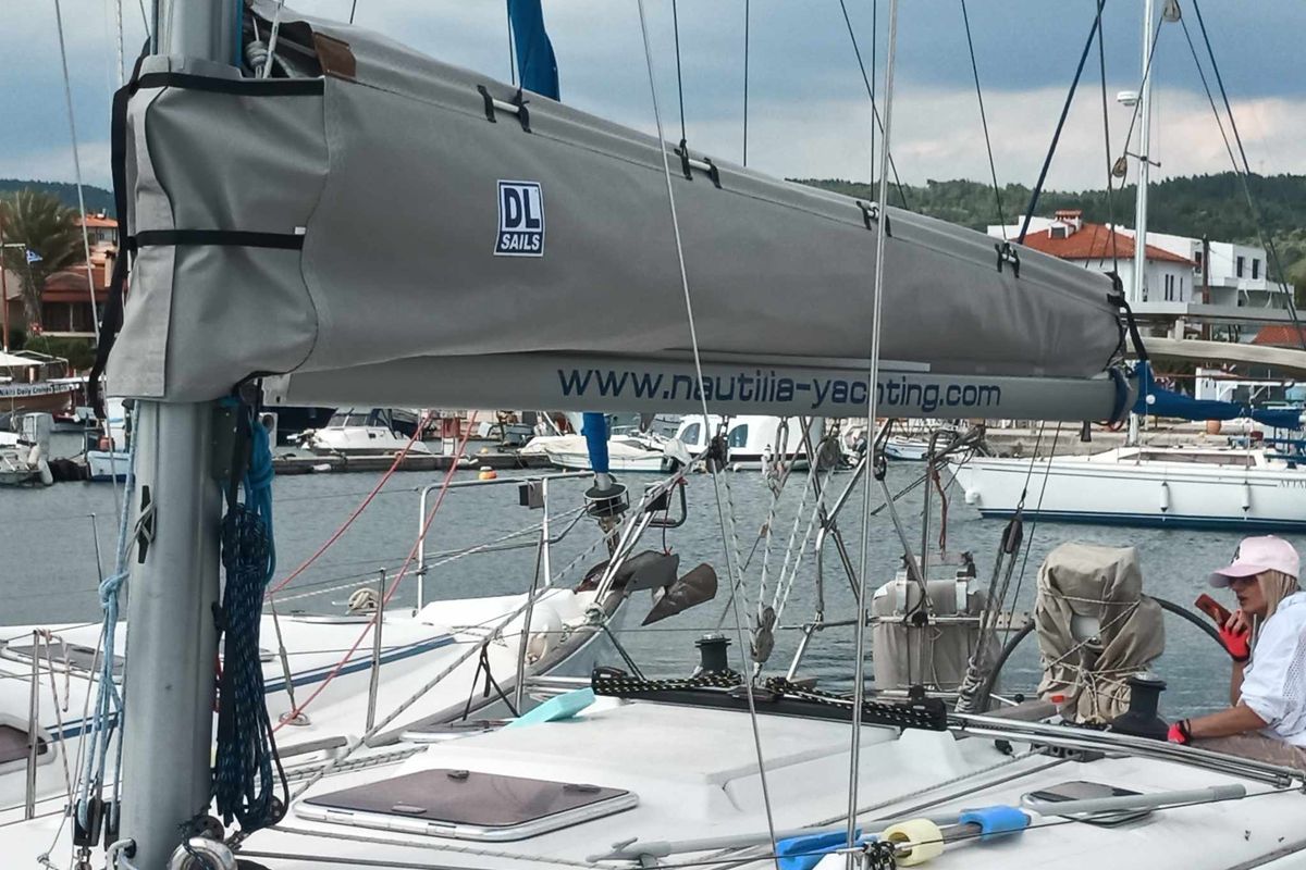 Nine Muses, a Hanse Yachts Hanse 342 sailboat at Sithonia Municipal Unit, Greece