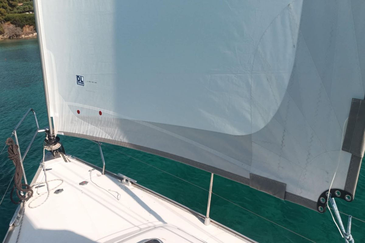 Nine Muses, a Hanse Yachts Hanse 342 sailboat at Sithonia Municipal Unit, Greece