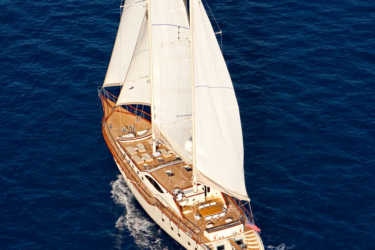 Exterior view of Miss B, a Gulet Gulet gulet at Bodrum, Turkey