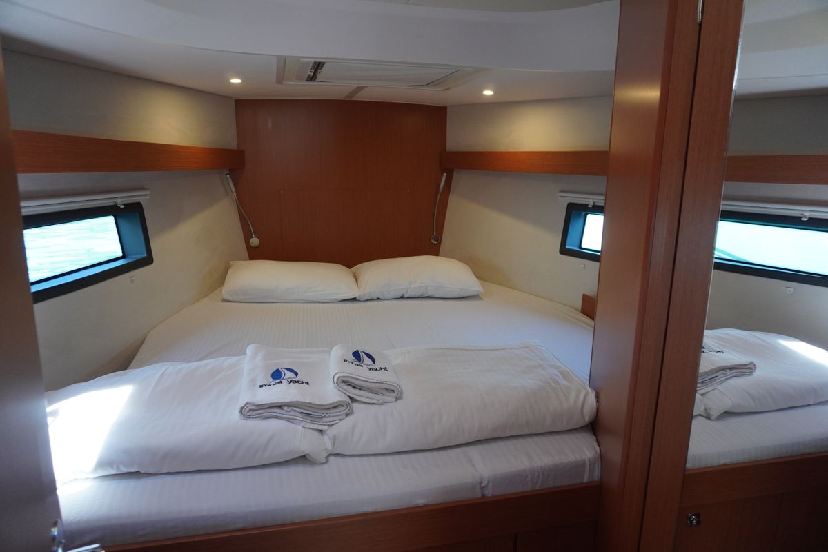 Cabin on Alara-3, a Bavaria C42 sailboat at Fethiye, Turkey