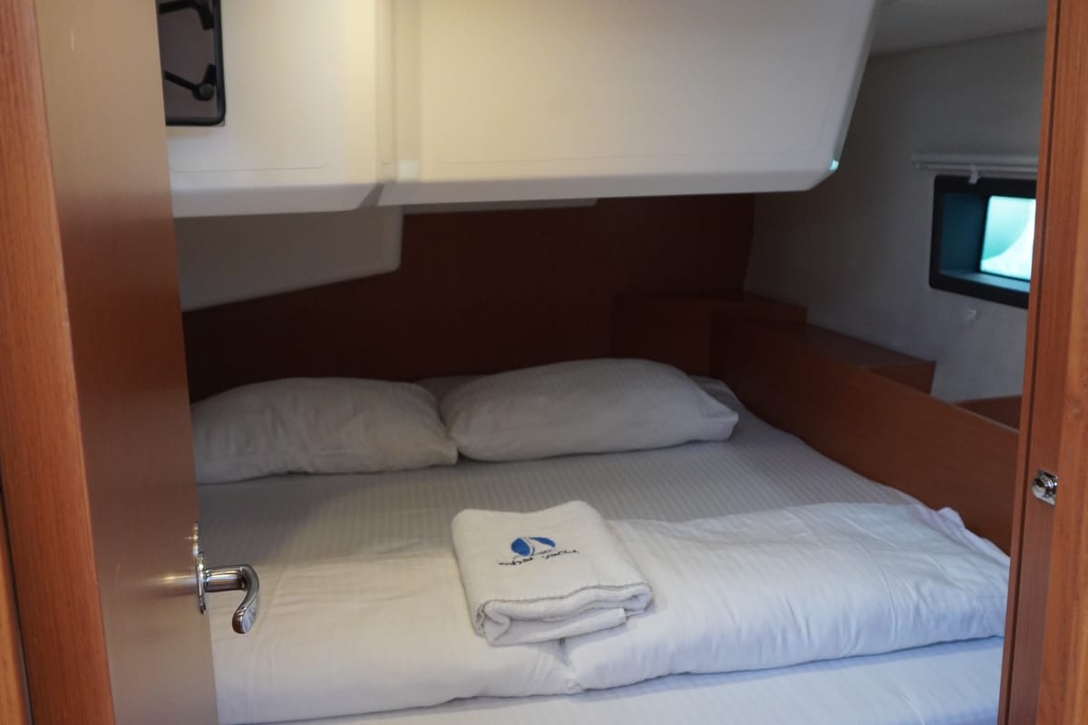 Cabin on Alara-3, a Bavaria C42 sailboat at Fethiye, Turkey