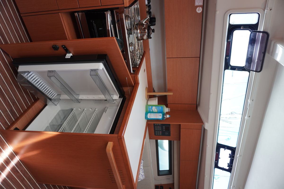 Galley of Alara-3, a Bavaria C42 sailboat at Fethiye, Turkey