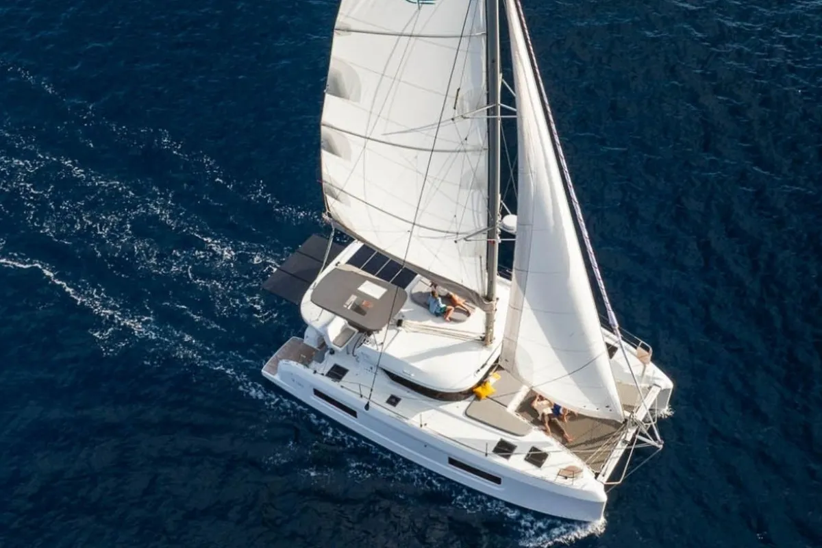 Exterior view of Dattero - Comfort line , a Lagoon 38 catamaran at Tonnarella, Italy
