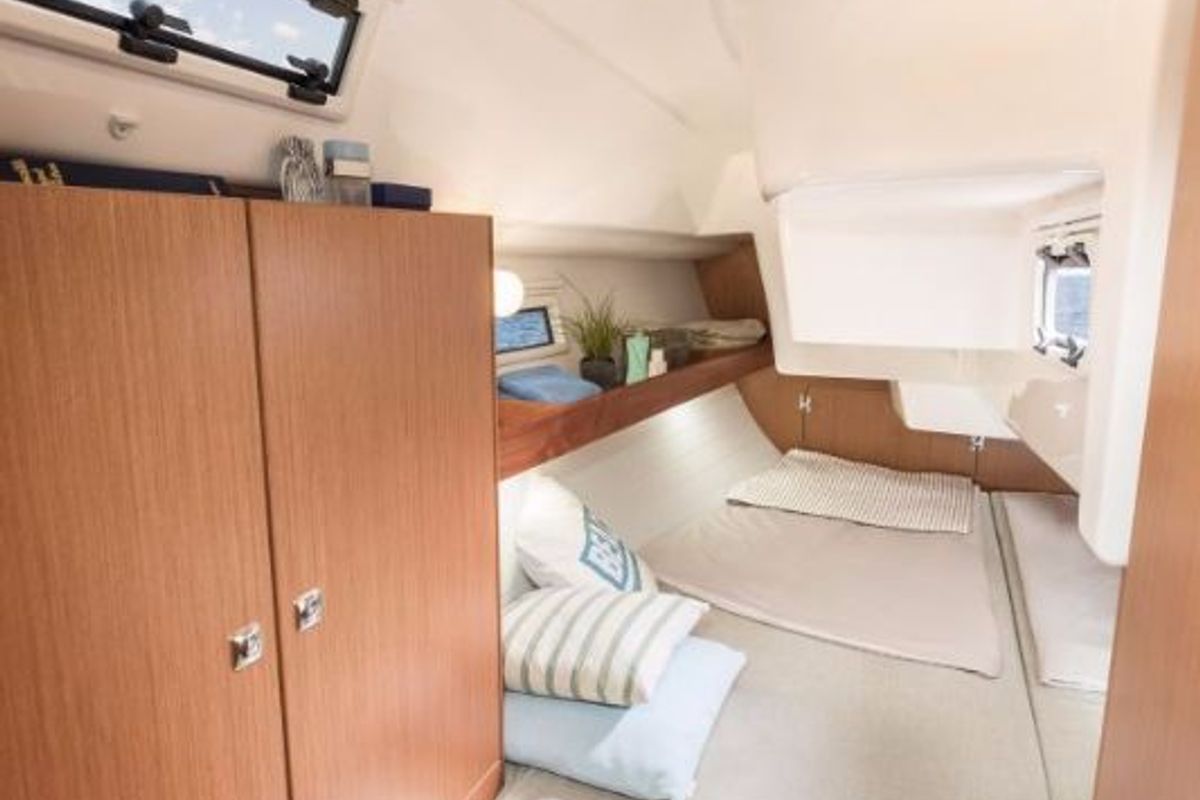 Cabin on Siesta IV, a Bavaria Cruiser 34 sailboat at Punat, Croatia