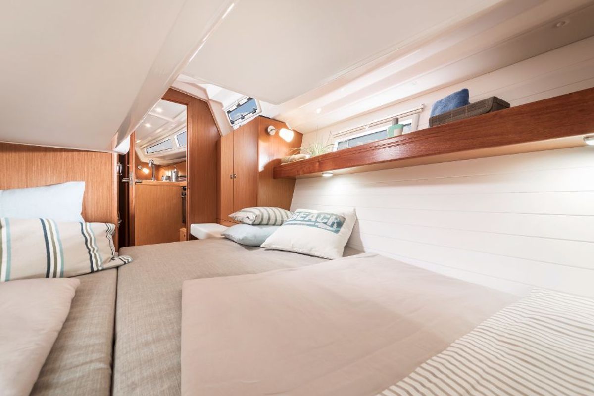 Cabin on Siesta IV, a Bavaria Cruiser 34 sailboat at Punat, Croatia